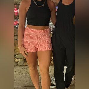 Zara pink zebra knit shorts XS